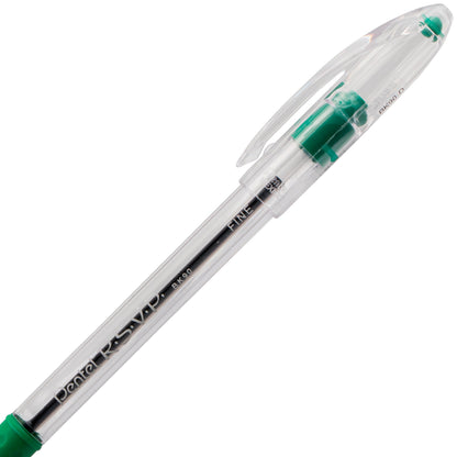 RSVP Ballpoint Pen, (0.7mm) Fine Line, Green Ink (BK90-D)