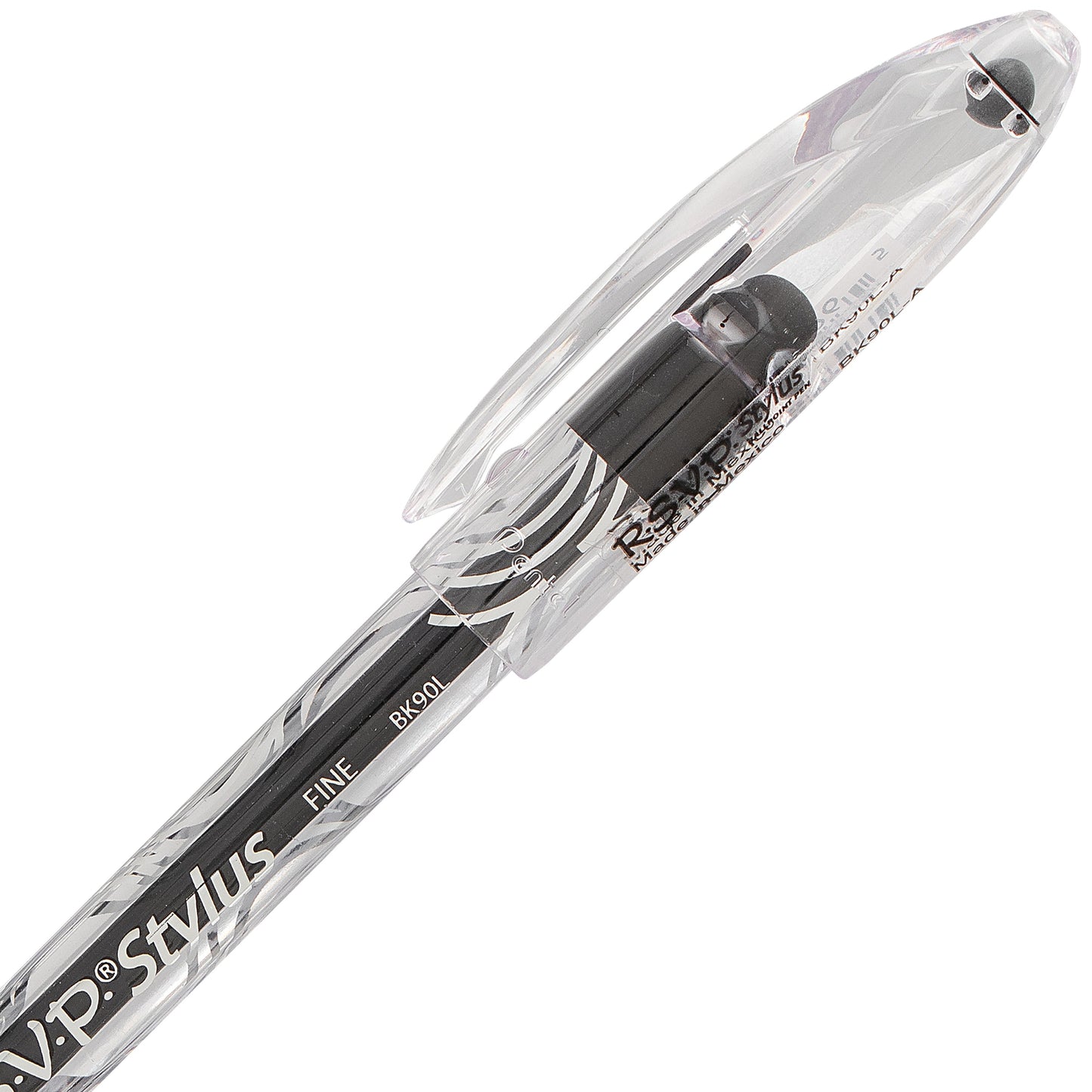 RSVP STYLUS Ballpoint Pen, (0.7mm) Fine Line, Black Ink (BK90L-A)
