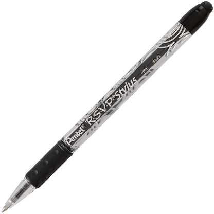 RSVP STYLUS Ballpoint Pen, (0.7mm) Fine Line, Black Ink (BK90L-A)