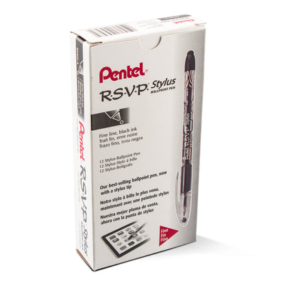 RSVP STYLUS Ballpoint Pen, (0.7mm) Fine Line, Black Ink (BK90L-A)