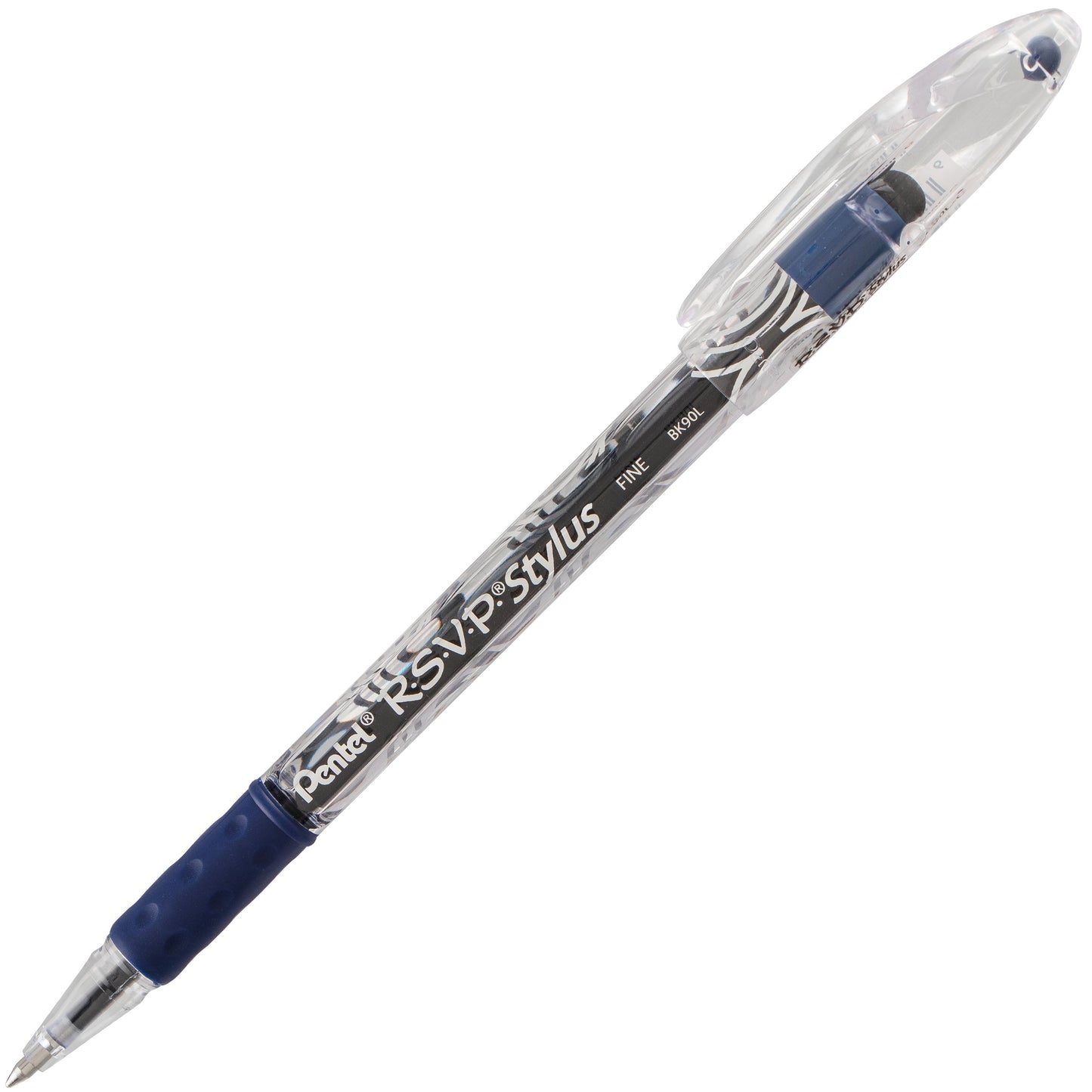 RSVP STYLUS Ballpoint Pen, (0.7mm) Fine Line, Blue Ink (BK90L-C)