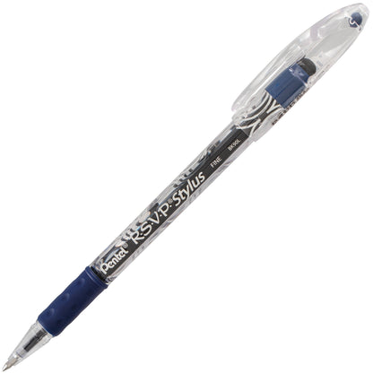 RSVP STYLUS Ballpoint Pen, (0.7mm) Fine Line, Blue Ink (BK90L-C)