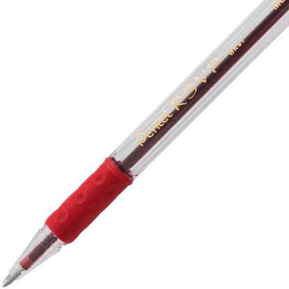 RSVP Ballpoint Pen, (1.0mm) Medium Line, Red Ink (BK91-B)