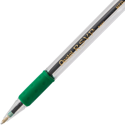 RSVP Ballpoint Pen, (1.0mm) Medium Line, Green Ink (BK91-D)