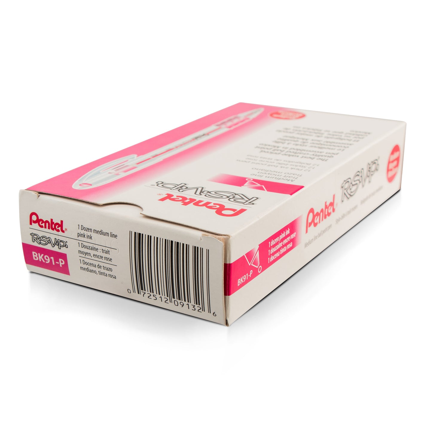 RSVP Ballpoint Pen, (1.0mm) Medium Line, Pink Ink (BK91-P)