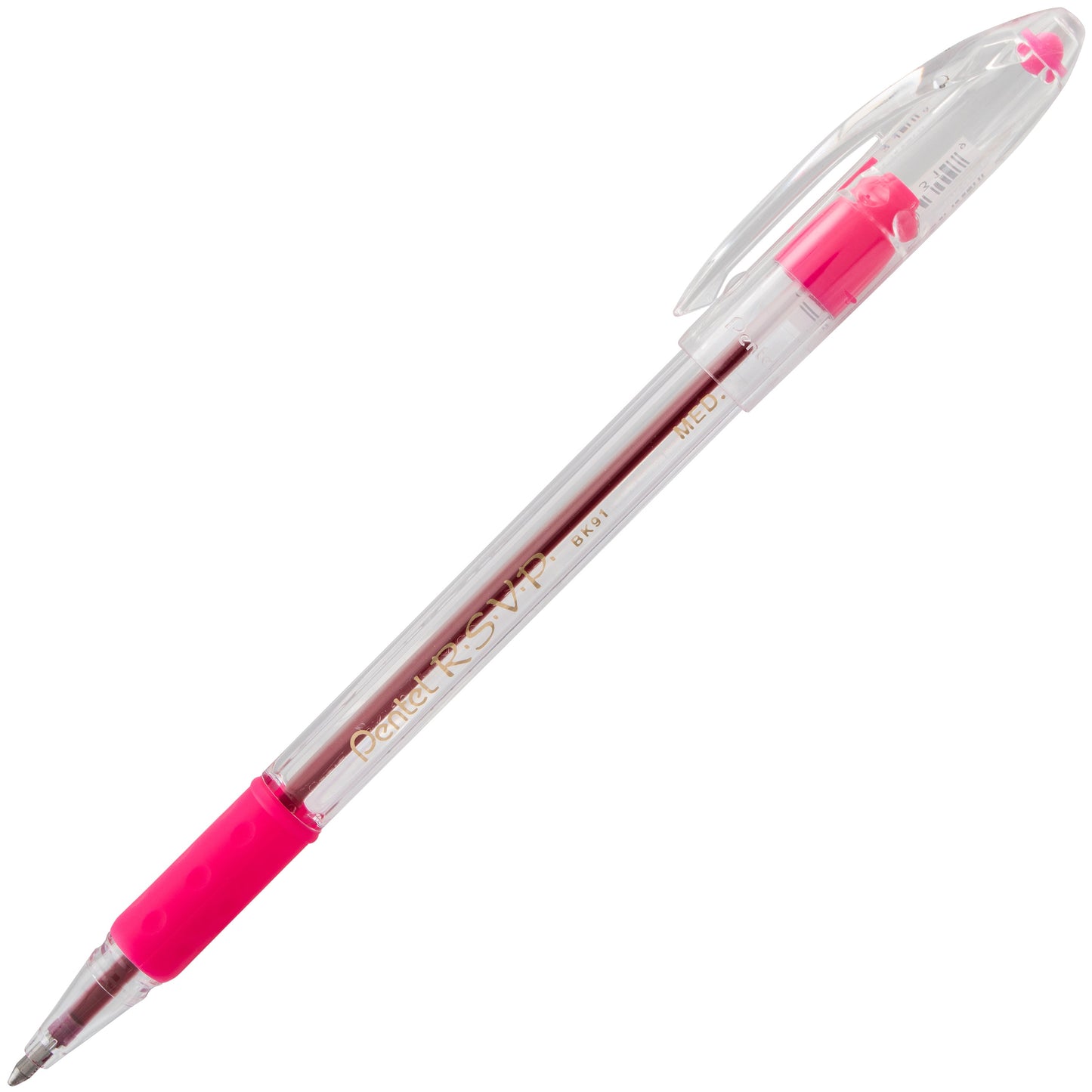 RSVP Ballpoint Pen, (1.0mm) Medium Line, Pink Ink (BK91-P)