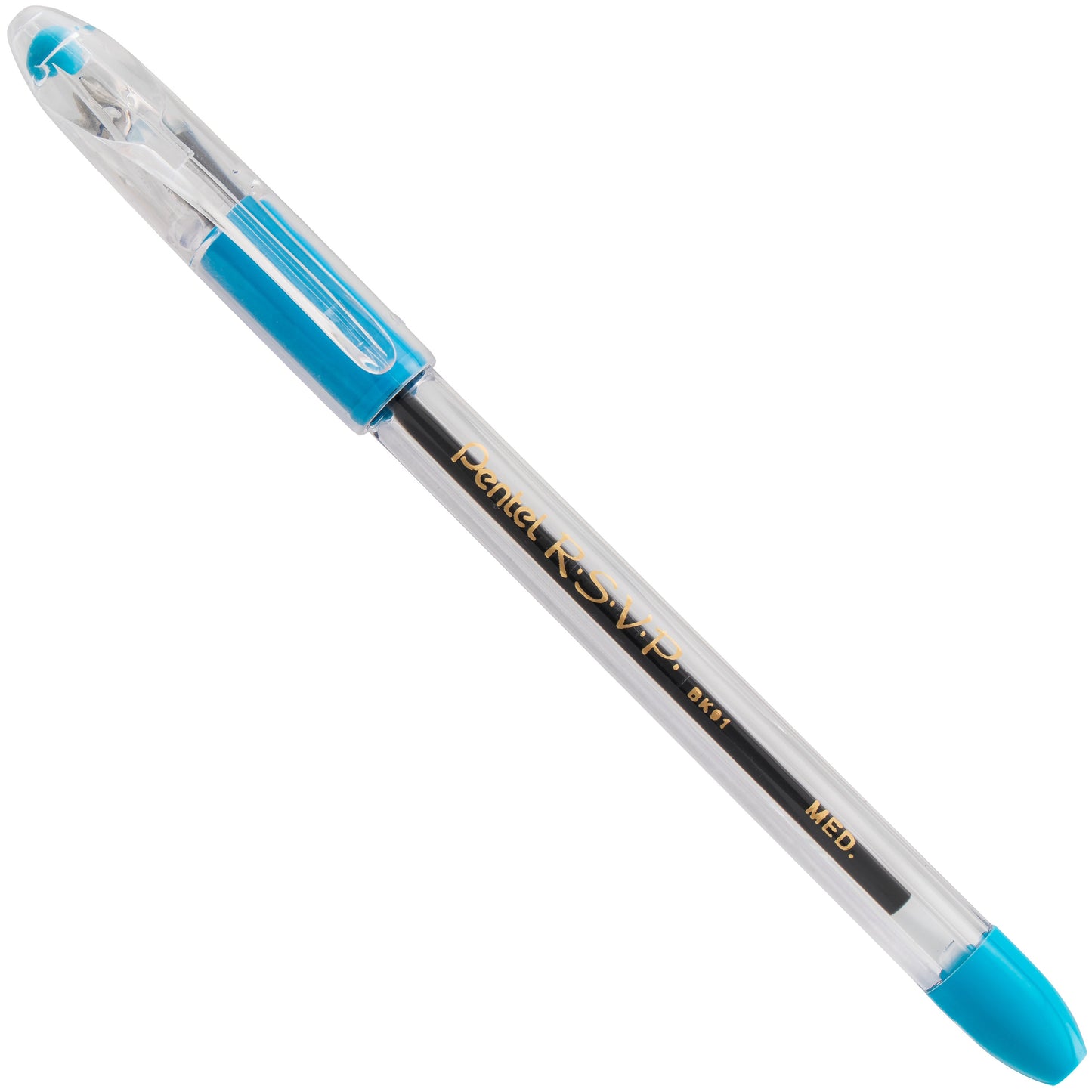 RSVP Ballpoint Pen, (1.0mm) Medium Line, Sky Blue Ink (BK91-S)