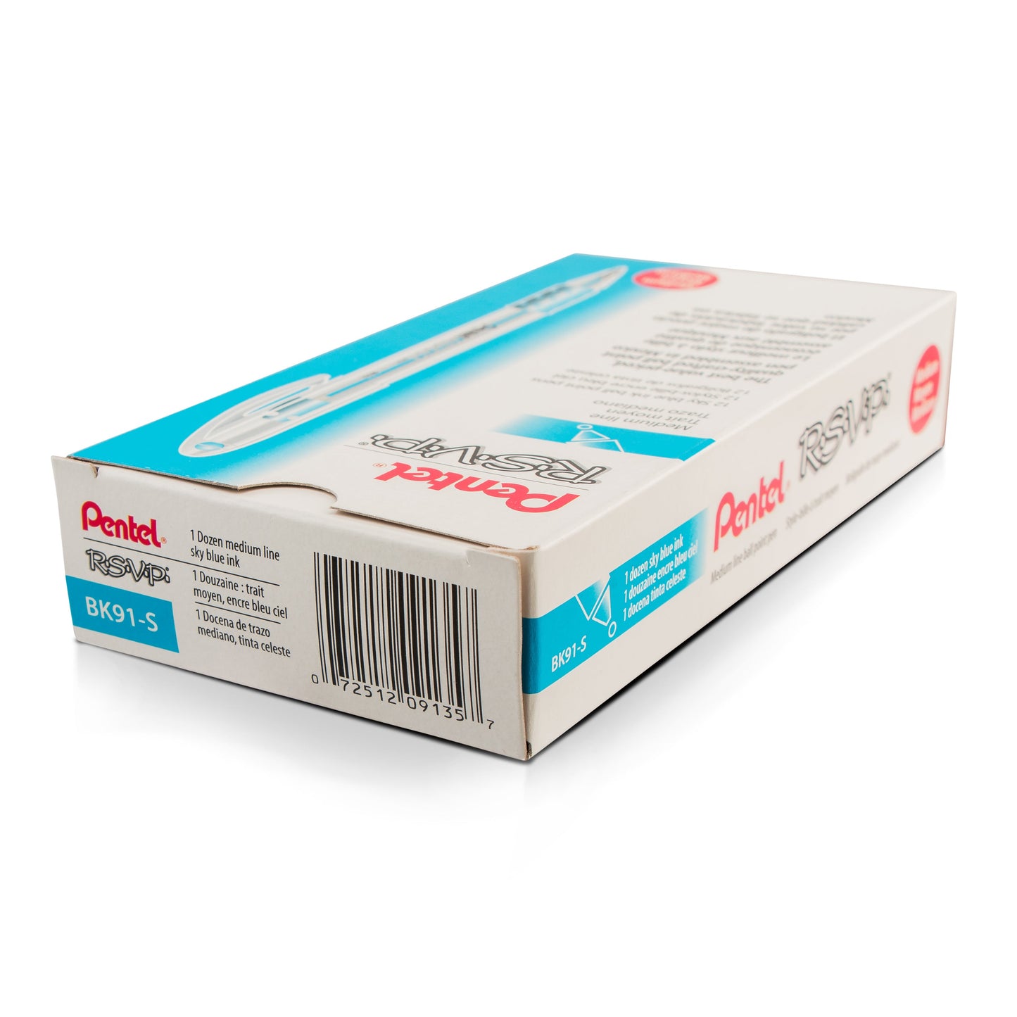 RSVP Ballpoint Pen, (1.0mm) Medium Line, Sky Blue Ink (BK91-S)