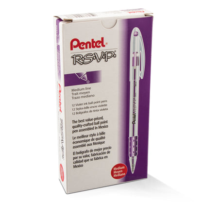 RSVP Ballpoint Pen, (1.0mm) Medium Line, Violet Ink (BK91-V)