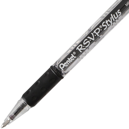 RSVP STYLUS Ballpoint Pen, (1.0mm) Medium Line, Black Ink (BK91L-A)