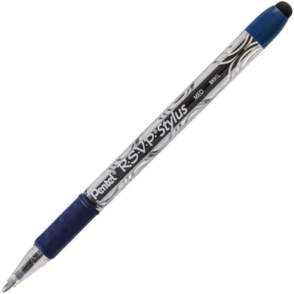 RSVP STYLUS Ballpoint Pen, (1.0mm) Medium Line, Blue Ink (BK91L-C)