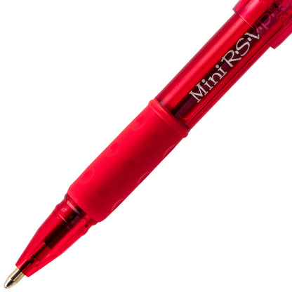RSVP Mini Ballpoint Pen, (1.0mm) Medium Line, Red Ink (BK91MNB-B)