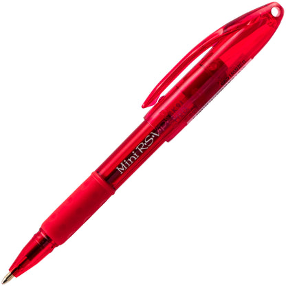 RSVP Mini Ballpoint Pen, (1.0mm) Medium Line, Red Ink (BK91MNB-B)