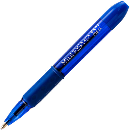 RSVP Mini Ballpoint Pen, (1.0mm) Medium Line, Blue Ink (BK91MNC-C)