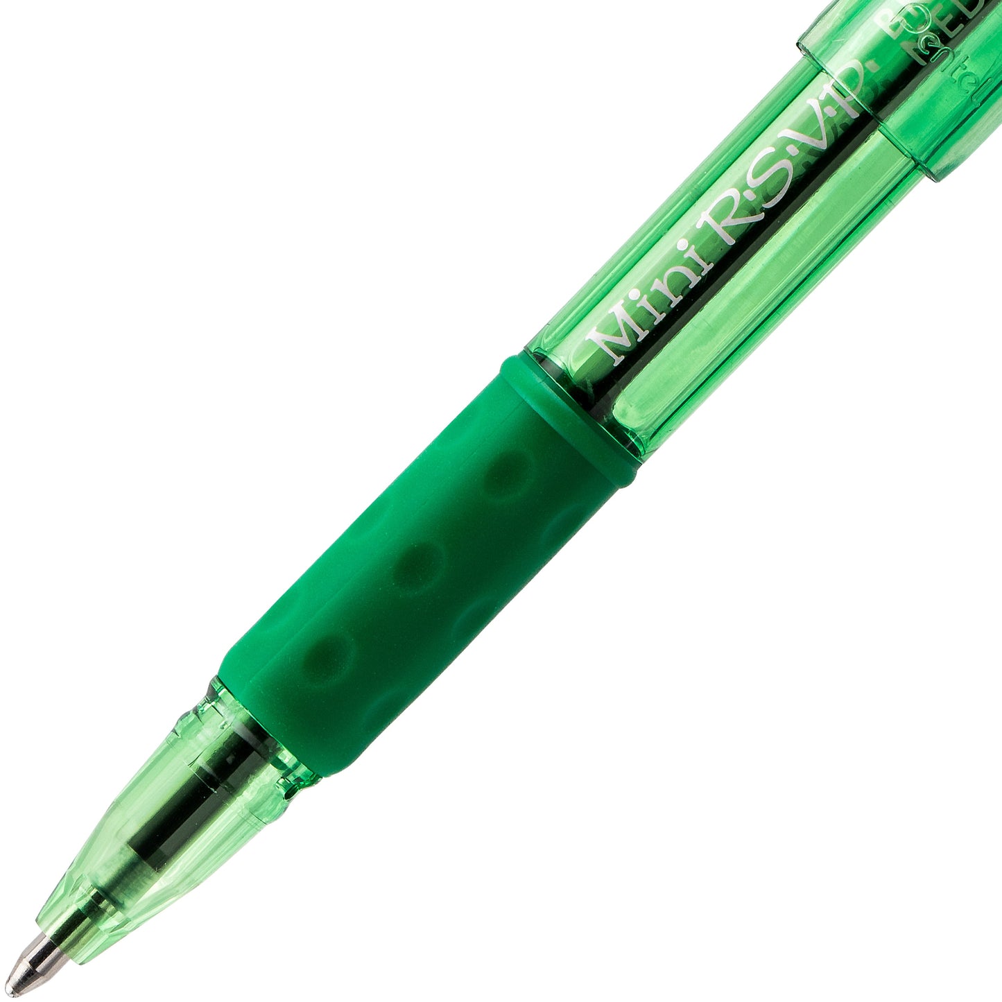 RSVP Mini Ballpoint Pen, (1.0mm) Medium Line, Green Ink (BK91MND-D)