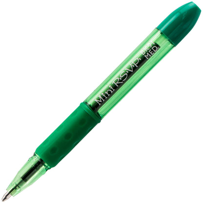 RSVP Mini Ballpoint Pen, (1.0mm) Medium Line, Green Ink (BK91MND-D)