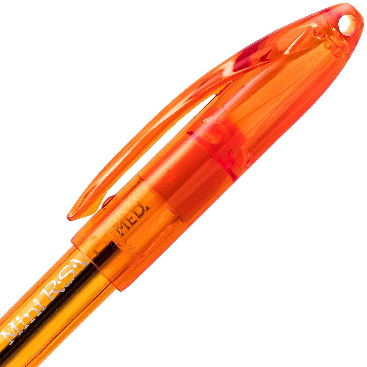 RSVP Mini Ballpoint Pen, (1.0mm) Medium Line, Orange Ink (BK91MNF-F)