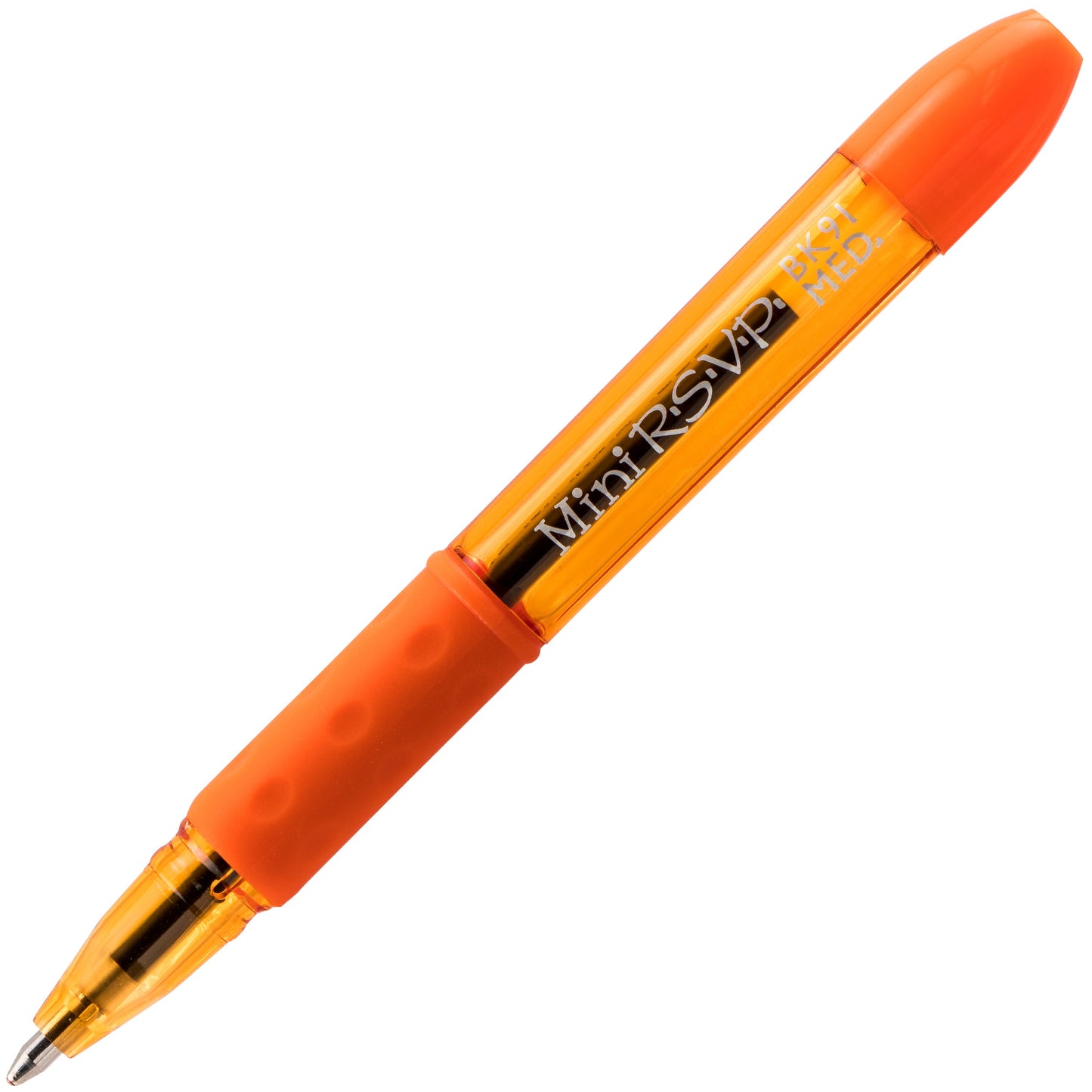 RSVP Mini Ballpoint Pen, (1.0mm) Medium Line, Orange Ink (BK91MNF-F)