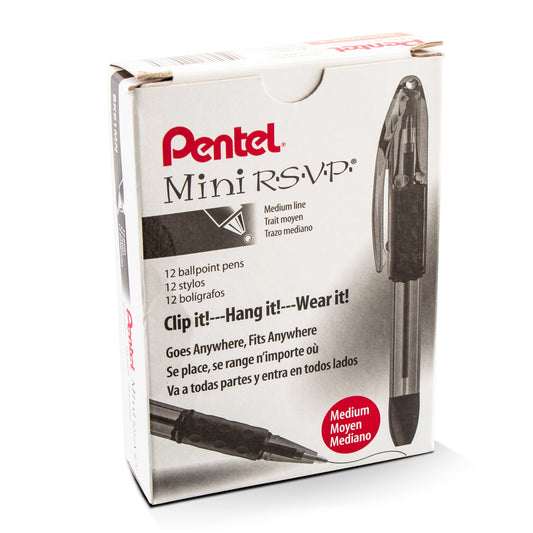 RSVP Mini Ballpoint Pen, (1.0mm) Medium Line, Orange Ink (BK91MNF-F)