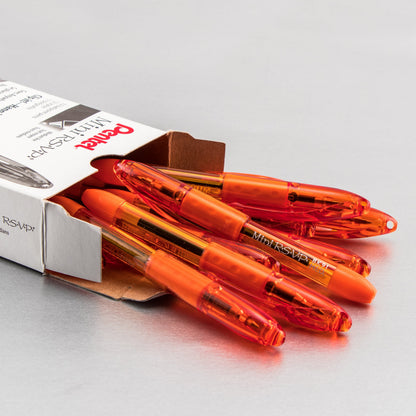 RSVP Mini Ballpoint Pen, (1.0mm) Medium Line, Orange Ink (BK91MNF-F)