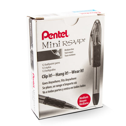 RSVP Mini Ballpoint Pen, (1.0mm) Medium Line, Sky Blue Ink (BK91MNS-S)