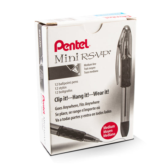 RSVP Mini Ballpoint Pen, (1.0mm) Medium Line, Sky Blue Ink (BK91MNS-S)
