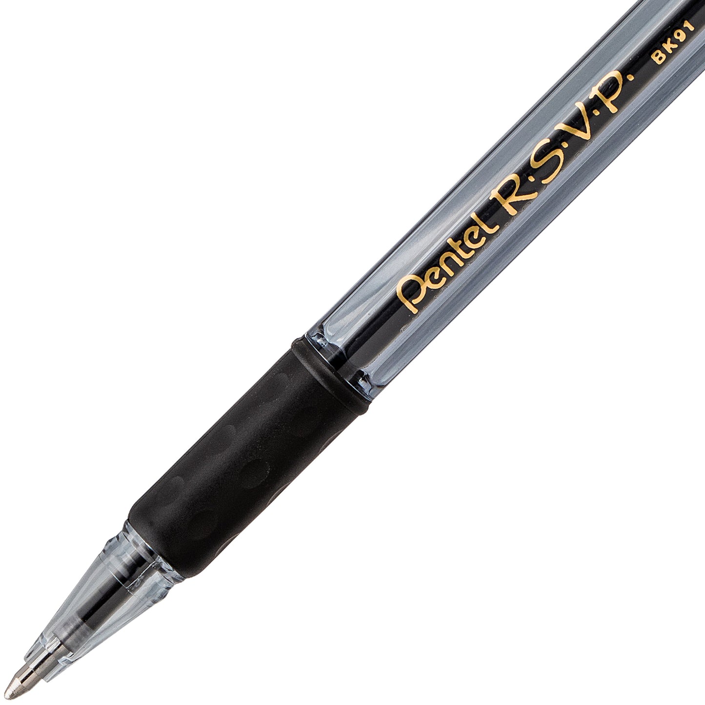 RSVP Razzle-Dazzle Ballpoint Pen, (1.0mm) Medium Line, Black Barrel, Black Ink (BK91RDA-A)