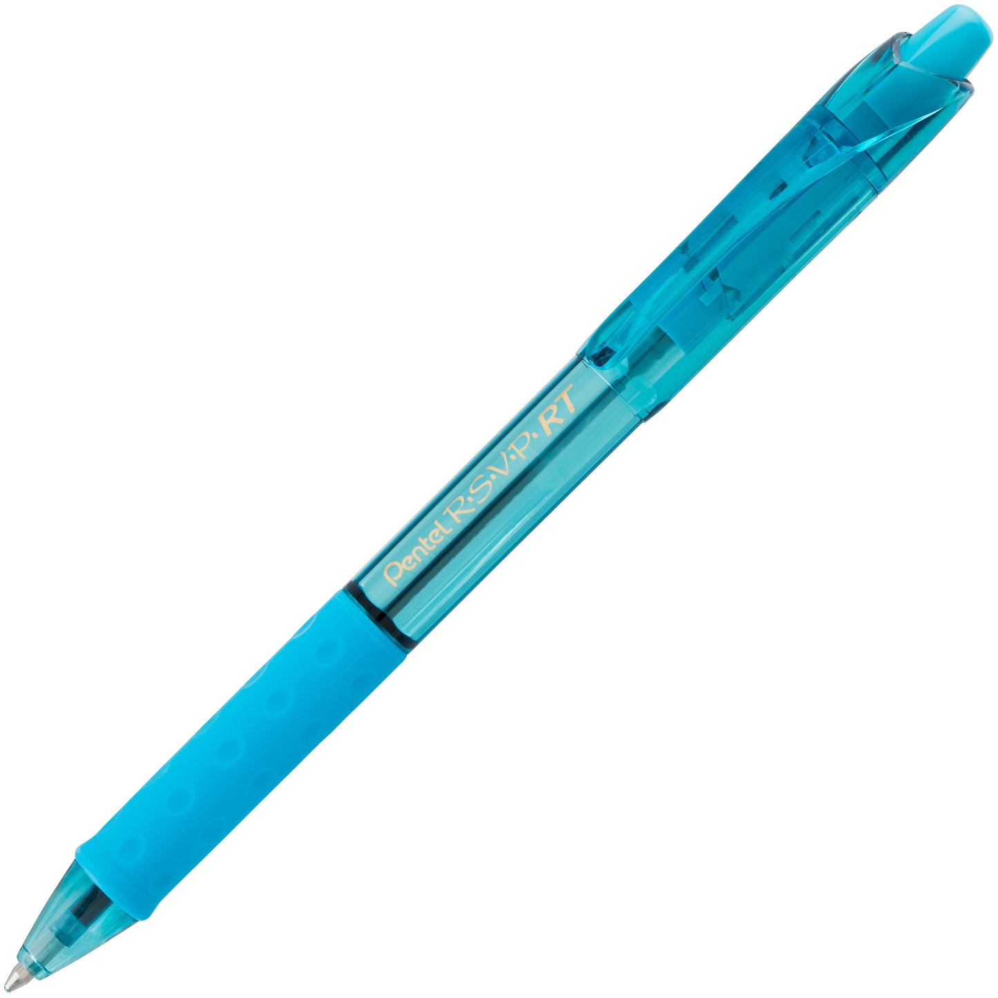 RSVP RT COLORS Retractable Ballpoint Pen, (1.0mm) Medium Line, Sky Blue Barrel, Sky Blue Ink (BK93CRS-S)