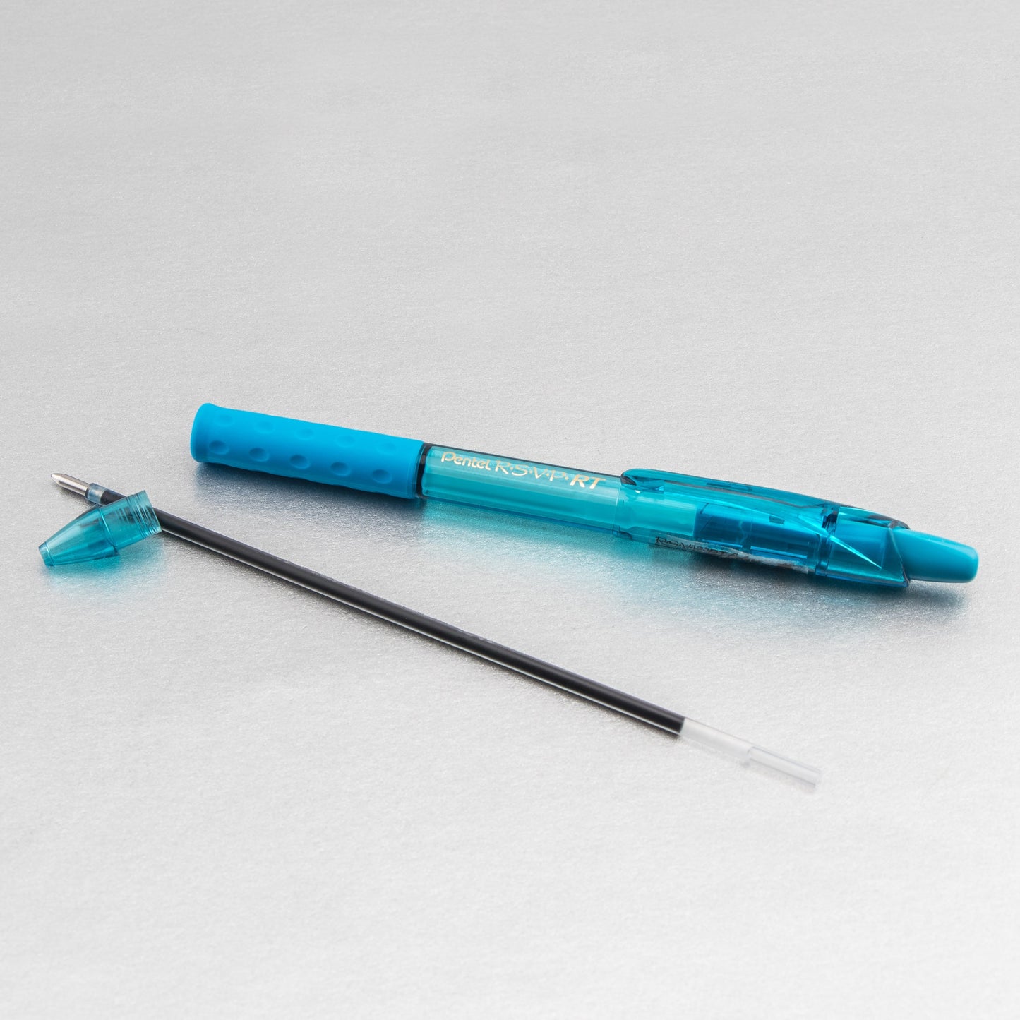 RSVP RT COLORS Retractable Ballpoint Pen, (1.0mm) Medium Line, Sky Blue Barrel, Sky Blue Ink (BK93CRS-S)