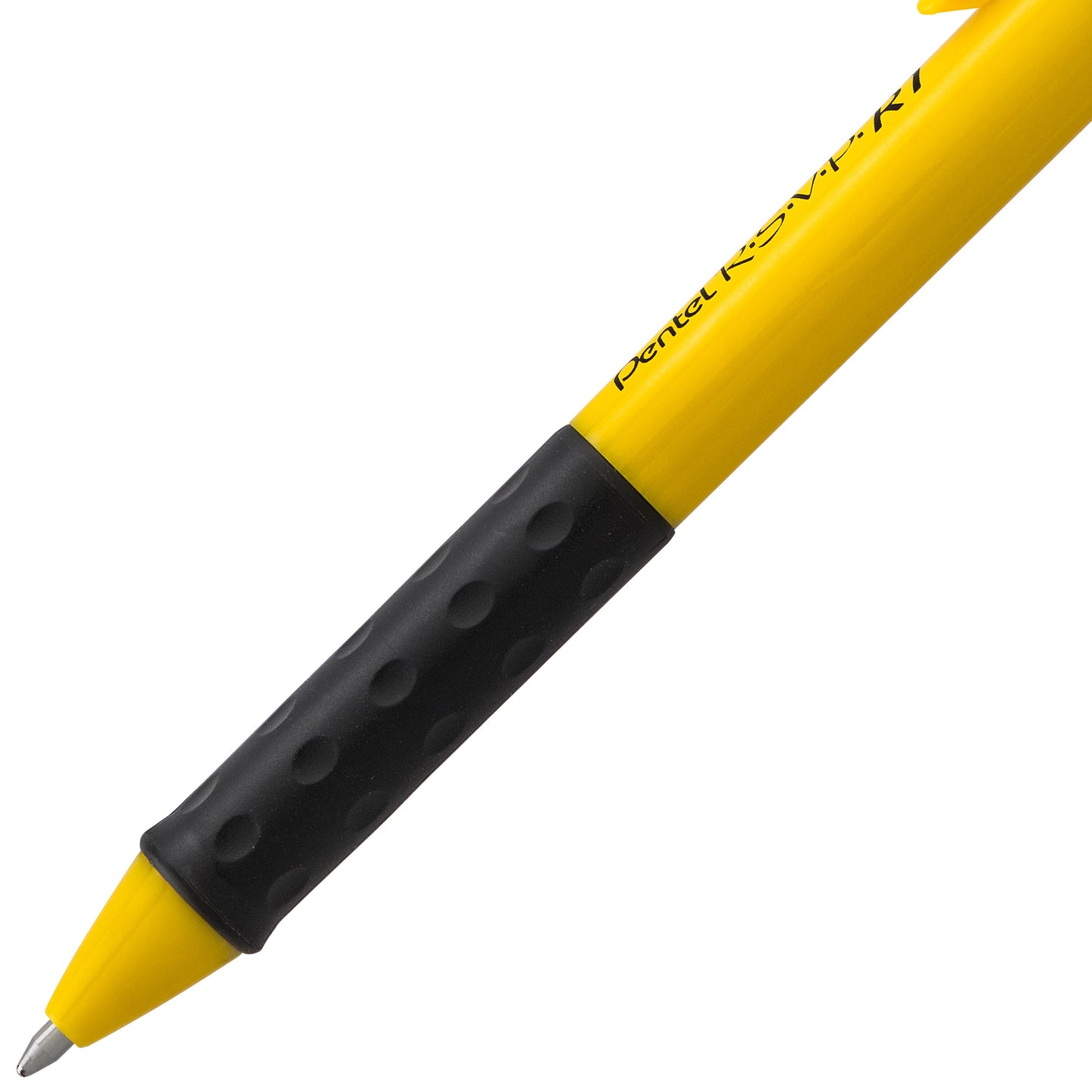 RSVP RT Retractable Ballpoint Pen, (1.0mm) Medium Line, Safety Color Yellow Barrel, Black Ink (BK93HDG-A)