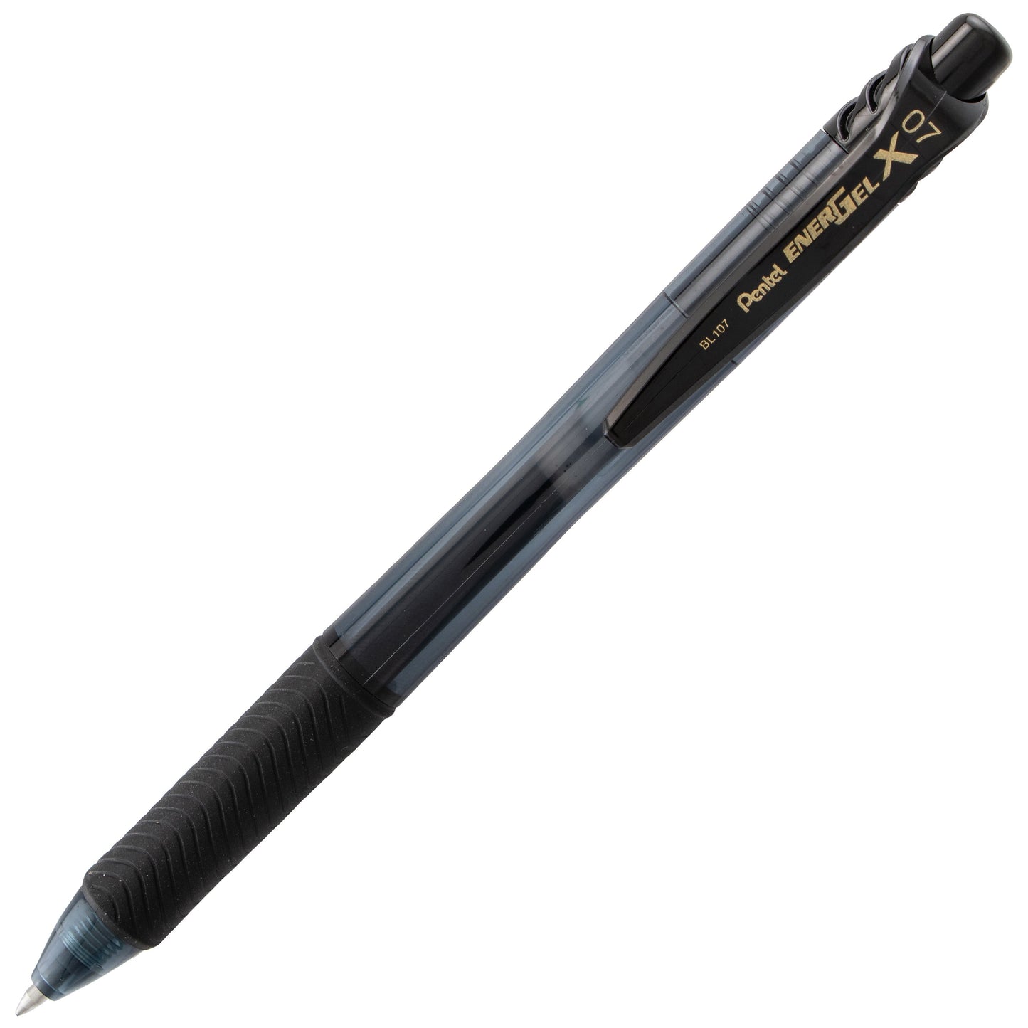 EnerGel-X Retractable Liquid Gel Pen, (0.7mm) Metal Tip, Black Ink (BL107-A)