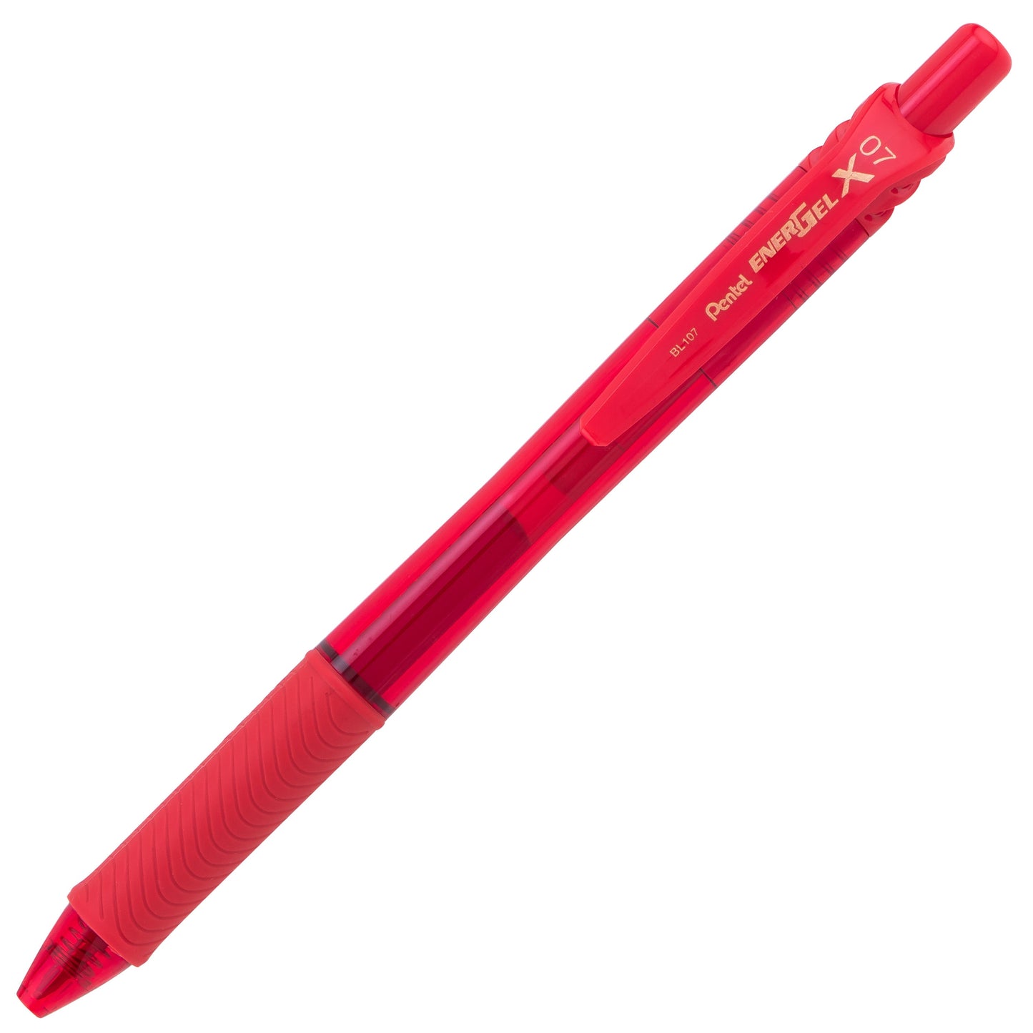 EnerGel-X Retractable Liquid Gel Pen, (0.7mm) Metal Tip, Red Ink (BL107-B)