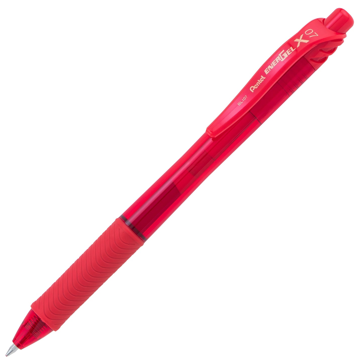 EnerGel-X Retractable Liquid Gel Pen, (0.7mm) Metal Tip, Red Ink (BL107-B)