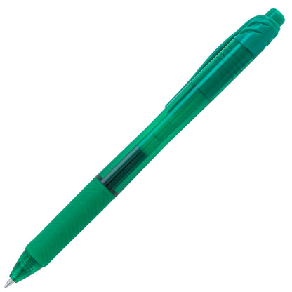 EnerGel-X Retractable Liquid Gel Pen, (0.7mm) Metal Tip, Medium Line, Green Ink (BL107-D)