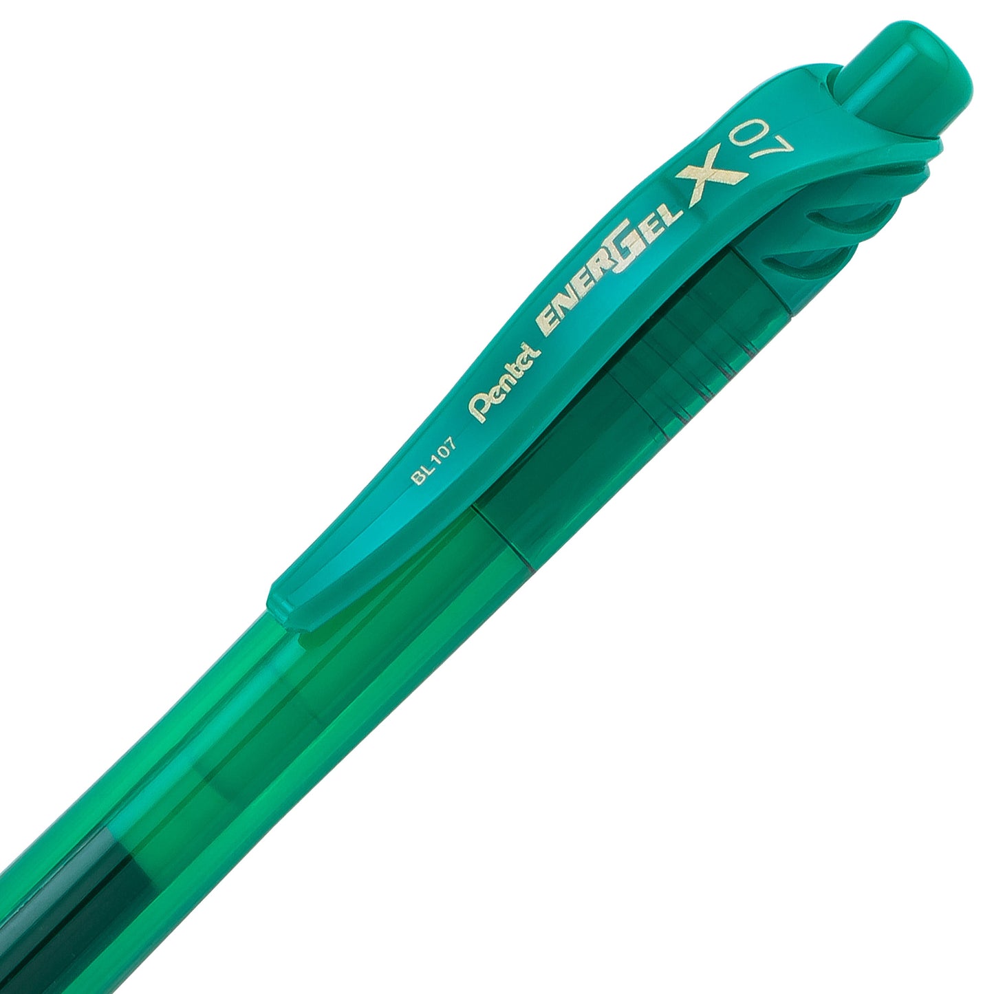 EnerGel-X Retractable Liquid Gel Pen, (0.7mm) Metal Tip, Medium Line, Green Ink (BL107-D)