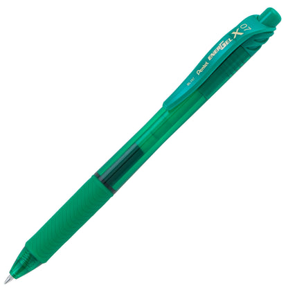 EnerGel-X Retractable Liquid Gel Pen, (0.7mm) Metal Tip, Medium Line, Green Ink (BL107-D)
