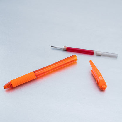 EnerGel-X Retractable Liquid Gel Pen, (0.7mm) Metal Tip, Medium Line, Orange Ink (BL107-F)