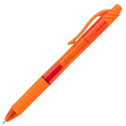 EnerGel-X Retractable Liquid Gel Pen, (0.7mm) Metal Tip, Medium Line, Orange Ink (BL107-F)