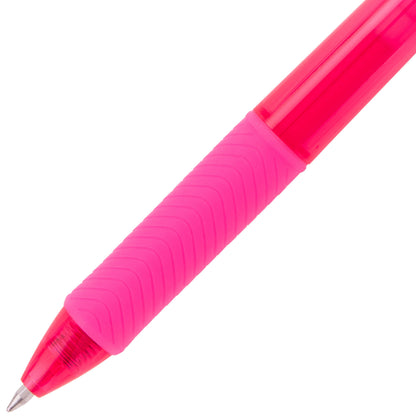 EnerGel-X Retractable Liquid Gel Pen, (0.7mm) Metal Tip, Medium Line, Pink Ink (BL107-P)
