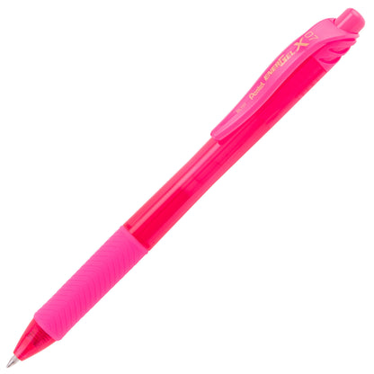 EnerGel-X Retractable Liquid Gel Pen, (0.7mm) Metal Tip, Medium Line, Pink Ink (BL107-P)