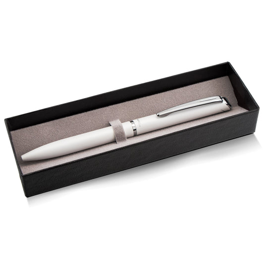 Pentel EnerGel Style Gel Pen, (0.7mm) Medium Line, White barrel, Black Ink, Gift Box w/ Belly Band (BL2007WABX)