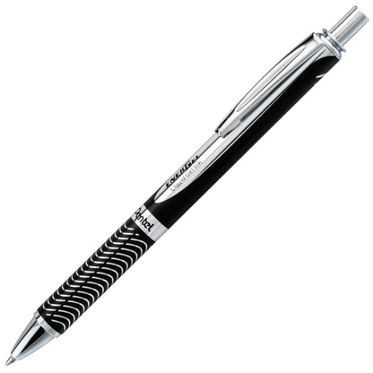 EnerGel Alloy Retractable Premium Liquid Gel Pen, (0.7mm) Metal Tip, Medium Line,Black Barrel, Black Ink (BL407A-A)