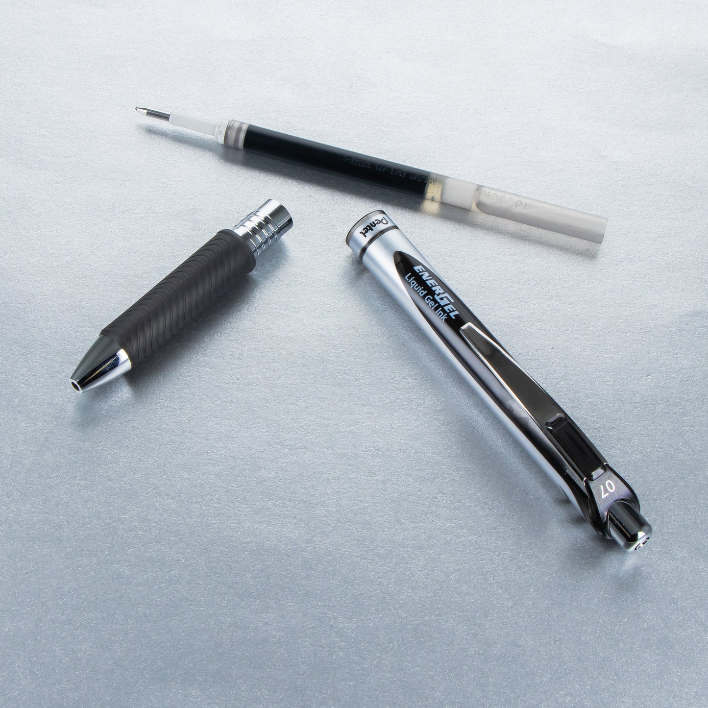 EnerGel RTX Retractable Liquid Gel Pen, (0.7mm) Metal Tip, Medium Line, Black Ink (BL77-A)