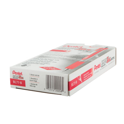 EnerGel RTX Retractable Liquid Gel Pen, (0.7mm) Metal Tip, Medium Line,Red Ink (BL77-B)