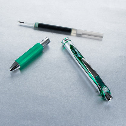 EnerGel RTX Retractable Liquid Gel Pen, (0.7mm) Metal Tip, Medium Line,Green Ink (BL77-D)