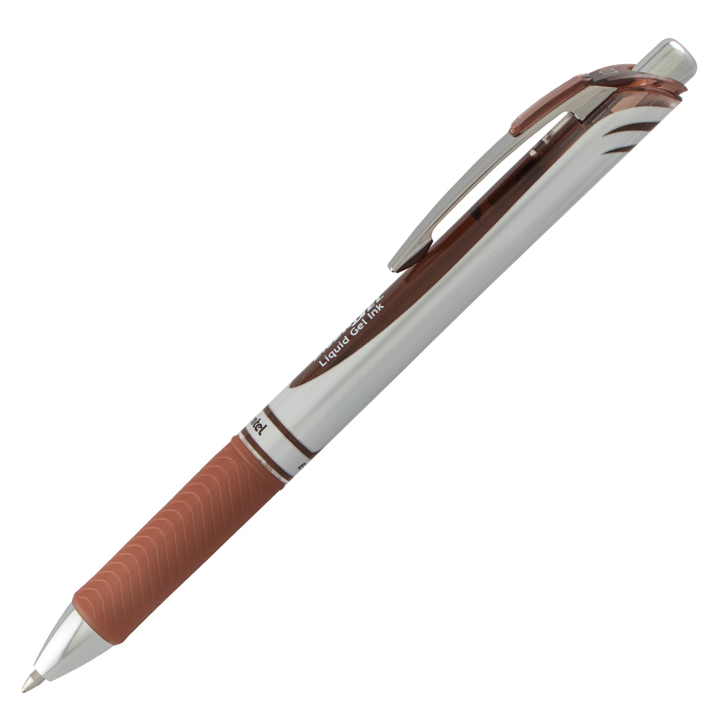 EnerGel RTX Retractable Liquid Gel Pen, (0.7mm) Metal Tip, Medium Line, Brown Ink (BL77-E)