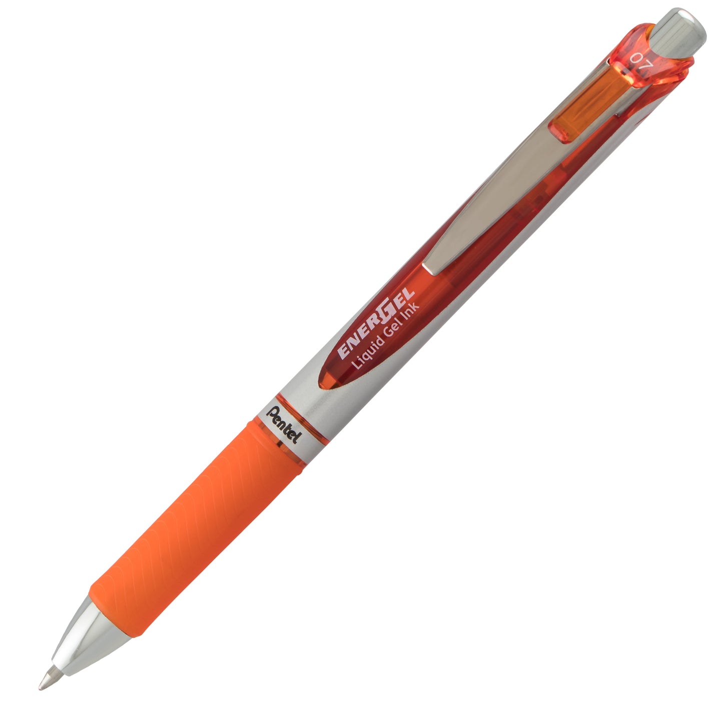 EnerGel RTX Retractable Liquid Gel Pen, (0.7mm) Metal Tip, Medium Line,Orange Ink (BL77-F)