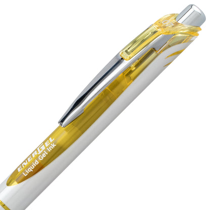EnerGel RTX Retractable Liquid Gel Pen, (0.7mm) Medium line, Yellow Ink (BL77-G)