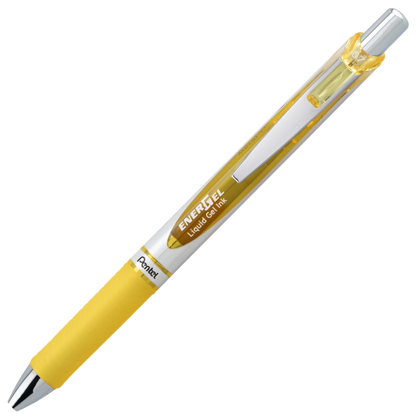 EnerGel RTX Retractable Liquid Gel Pen, (0.7mm) Medium line, Yellow Ink (BL77-G)