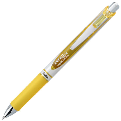 EnerGel RTX Retractable Liquid Gel Pen, (0.7mm) Medium line, Yellow Ink (BL77-G)